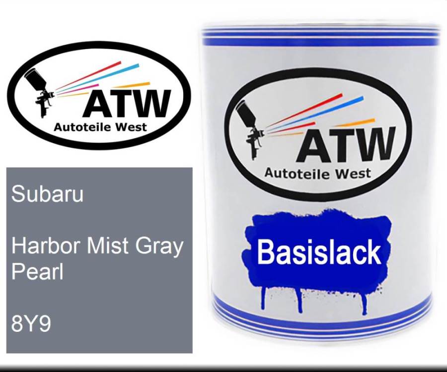 Subaru, Harbor Mist Gray Pearl, 8Y9: 1L Lackdose, von ATW Autoteile West.